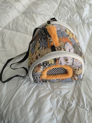 Portable Small Animals Hamster Carrier Bag Outdoor Travel Guinea Pig - Cat Print