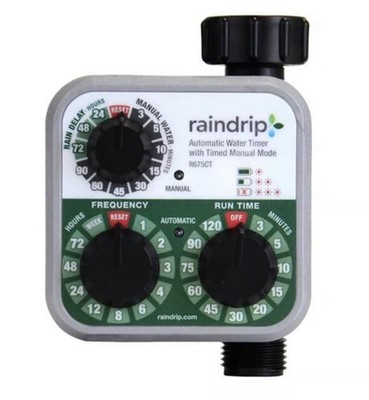 Raindrip R675CT Automatic Irrigation Timer w/ Y-Splitter & Filter   New Open Box