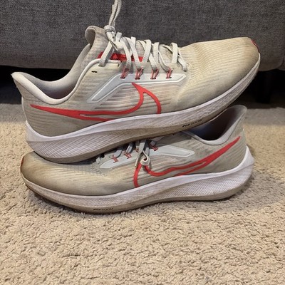 Nike Air Zoom Pegasus 39 Grey Bright Crimson Running Shoes DH4071-007 Mens 12