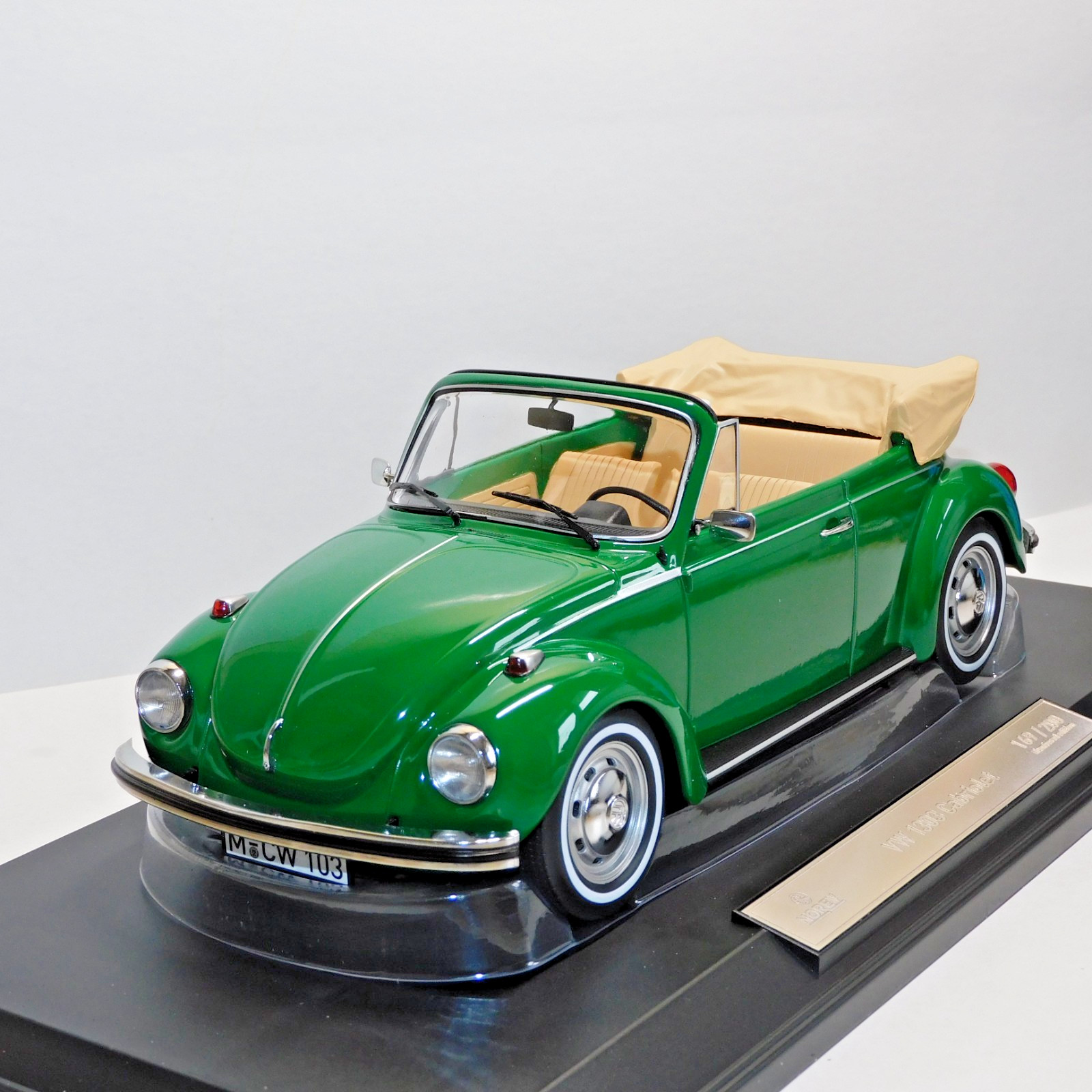 NOREV VOLKSWAGEN 1303 CABRIOLET 1973 GREEN 1/18 SCALE 188534 LIMITED OF 200