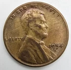 1954 S Lincoln Wheat Cent Woody AU Wood Grain Penny Improper Alloy Mix Error