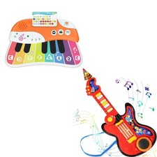 4 in 1 Toddlers Guitar and Baby Touch Piano with Lullaby Projector for Birthday