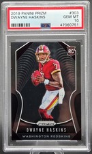 2019 Prizm DWAYNE HASKINS Rookie RC Football Card PSA 10 GEM MINT. rookie card picture