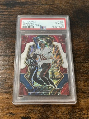 2022 PANINI SELECT TRI-COLOR PRIZM #26 TOM BRADY PREMIER LEVEL /199 PSA 10