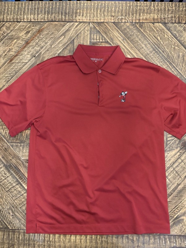 Nike Golf Tour Performance Dri-Fit Disney Mickey Mouse Polo Shirt Large Red