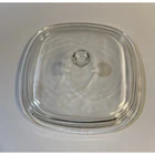 Vintage Pyrex P-9-C-1 Clear Glass Squared Lid