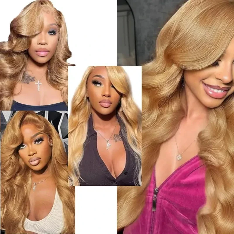 Extensiones de cabello ondas corporales paquetes de cabello humano rubio miel brasileño Remy 15A 27 Foto 2 de 4