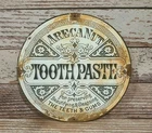 Rare Vintage 9" Areca Nut Tooth Paste Porcelain Metal Advertising Sign