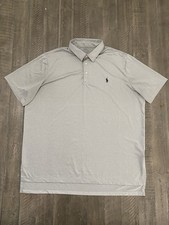 Polo Ralph Lauren Performance Gray Polo Shirt Mens XL Short Sleeve Stretch Golf