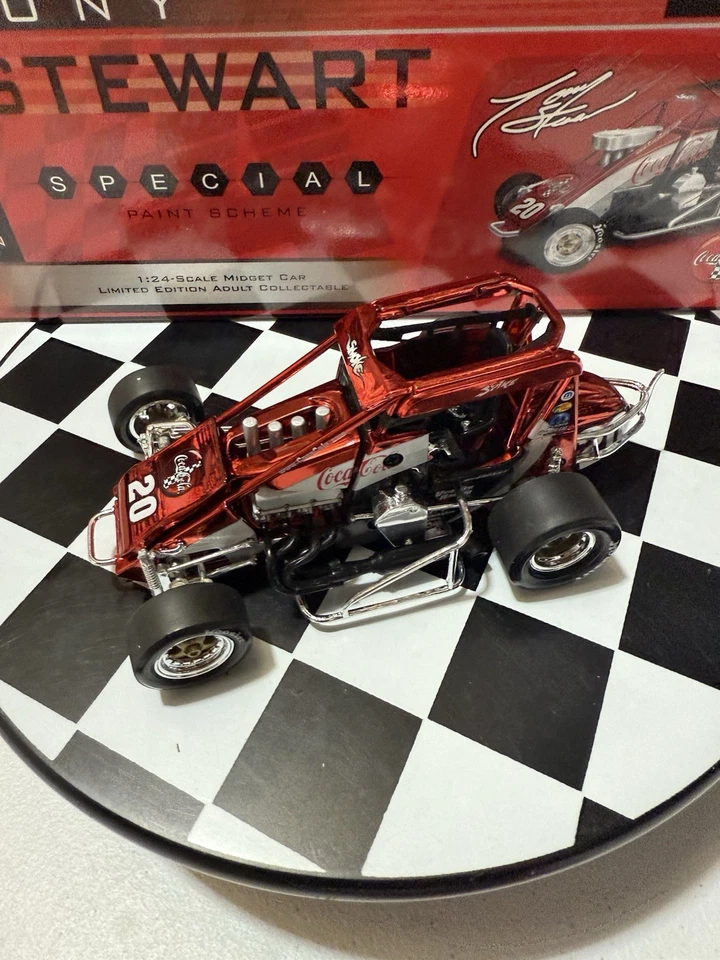 TONY STEWART #20 COCA-COLA CHILE BOWL COLOR CROMO Midget Dirt Car 1/24 Diecast Foto 2 de 4