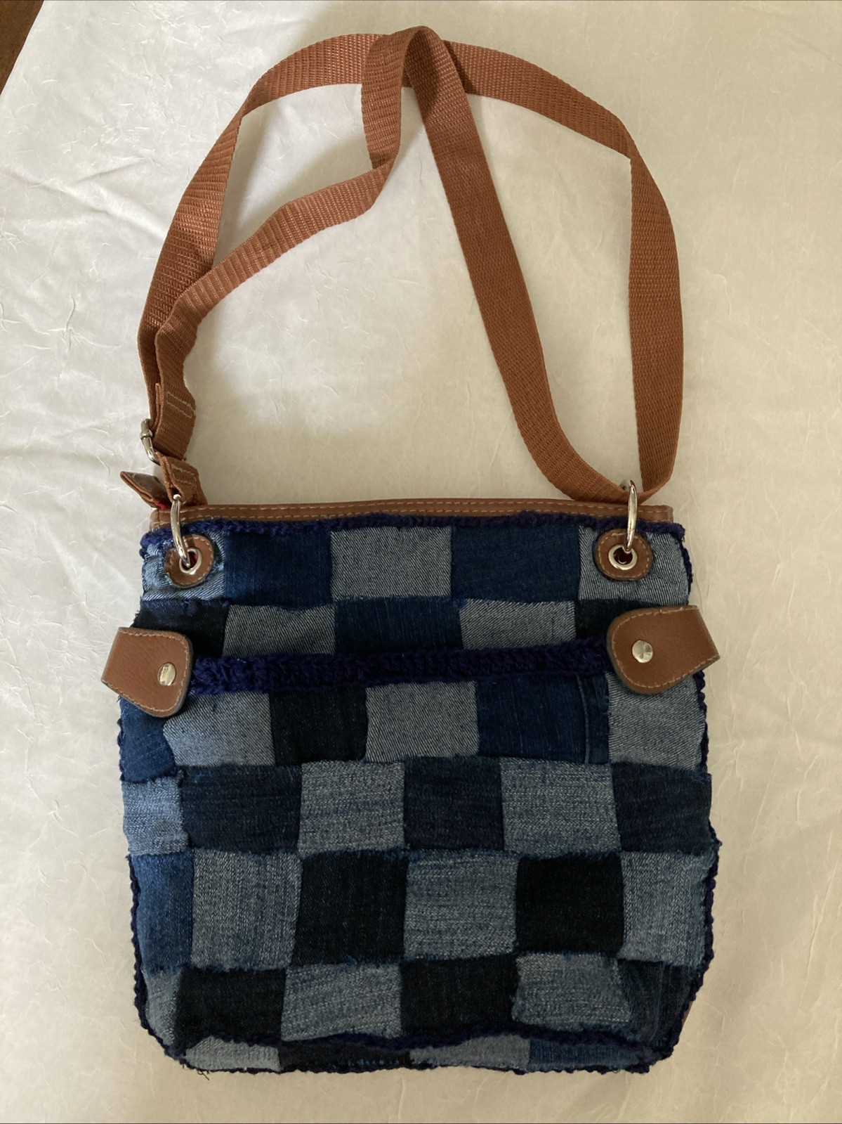 Denim Patchwork Hand Bag - image 2