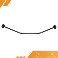 Stainless Steel Diamond Shaped Corner Shower Curtain Rod Larger Black New