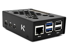 KKSB Raspberry Pi 5 Case - Sandblasted Aluminum - Space for Official Raspberry