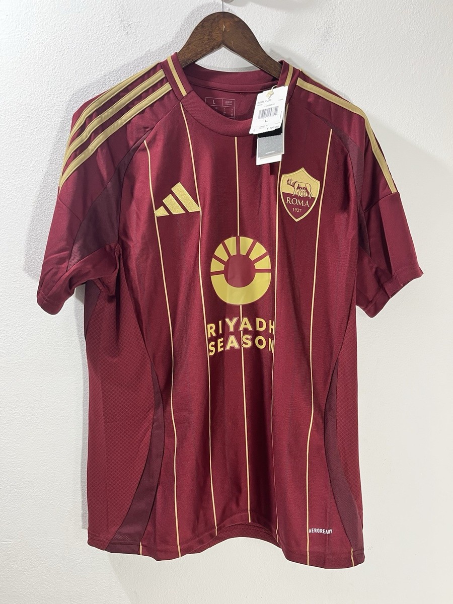 Adidas AS Roma 24/25 Home Jersey Mens L Burgundy IT6058 Soccer NEW
