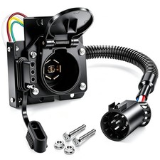 7 Pin Trailer Plug,Multi-Tow Dual Output Trailer Wiring Adapter,7 Pin to 7-Wa...