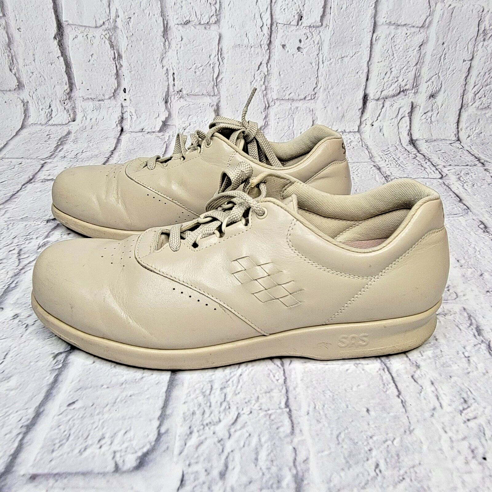 SAS Free Time Womens Shoes Sz 10 N Beige Leather Lace Up Oxfords Comfort Casual