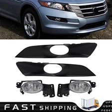 Fit Honda Accord Crosstour 3.5L 2010-2012 Front Bumper Fog Lights Lamp W/Bezel