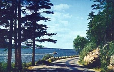 Desert Island Maine Sargent Drive Along Somes Sound Harbor Postcard
