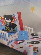 4 pc Justice League Toddler Bed Set NIP