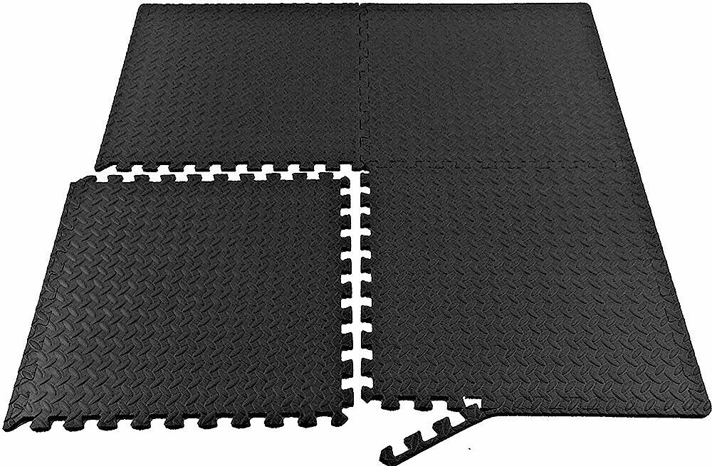 RUBBER PUZZLE MAT GYM FITNESS FLOOR EXERCISE INTERLOCKING RUG TILES
