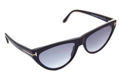 Tom Ford AMBER-02 TF990 01B 56mm Damen Groß Cat Eye Sonnenbrille Schwarz Grau - Bild 1 von 4