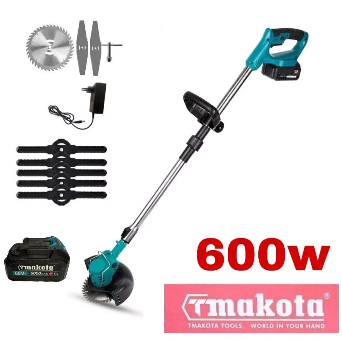Decespugliatore Elettrico Professionale 68Vf Tagliabordi a Batteria
