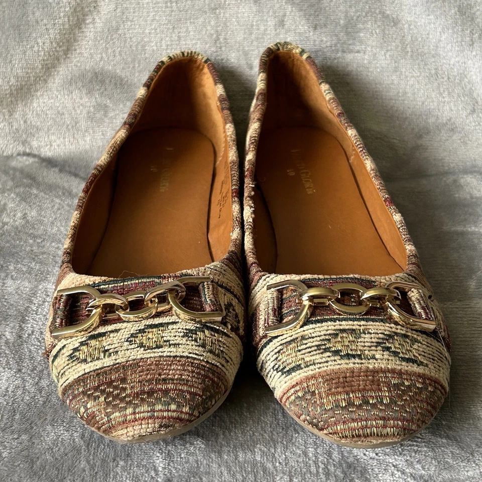 Sapatos femininos vintage Faded Glory tamanho 10 marrom bege rasos leves - Imagem 2 de 4