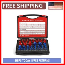 Efficient 44 PCS Thread Checker for Quick Size Verification - Red & Blue