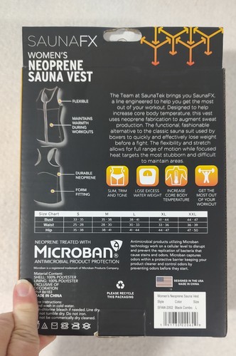 SaunaFX Women's Neoprene Sauna Vest Slimming Body Shaper Microban Large - 第 4/7 張圖片