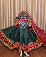Afghan long  kochi nikkah dress for women.Afghan party and wedding dress