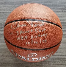 Chris Ford Signed Full Size Basketball 1st 3 Pt Shot In NBA History Celtics RAD