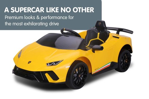 Lamborghini Performante Kids Electric Ride On Car with RC - Yellow - Picture 2 of 11