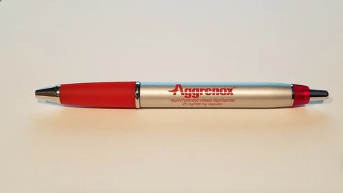 Aggrenox Drug Rep Pharmaceutical Click RARE HTF METAL PEN Promo New