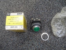 NEW WITH BOX ALLEN-BRADLEY SER.T GREEN FLUSH MOMENTARY PUSH BUTTON 800T-A1A