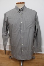 Eddie Bauer L Gray Striped Wrinkle Free Classic Fit Long Sleeve Button-Up Shirt