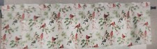 1 Fabric Printed Kitchen Valance 54"x14" CHRISTMAS RED CARDINAL BIRDS, Lic