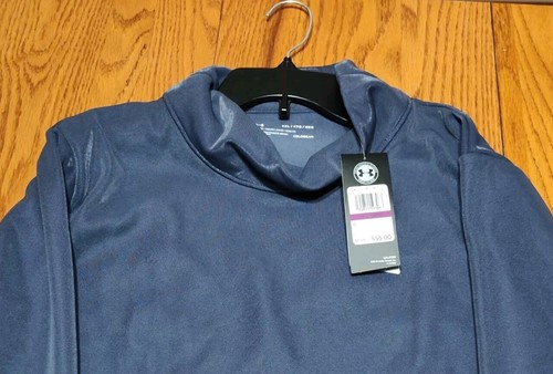 NEW Womens Under Armour Cold Gear Funnel Neck Fitted Size XXL/2XL Dark Blue/Gray - Picture 5 of 11