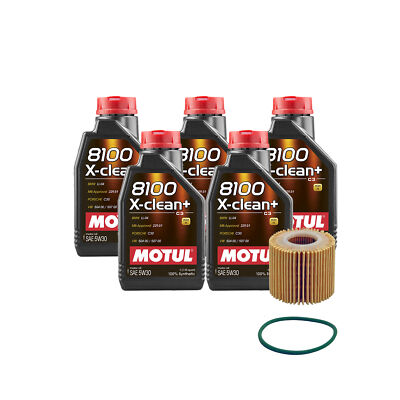 5L Motul 8100 X-CLEAN +5W30 Wix Filter Motor Oil Change Kit API SN/CF For Toyota