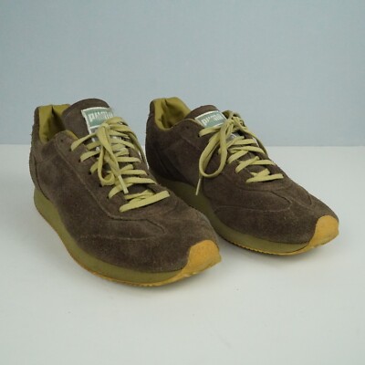 Puma Vintage Suede Sneakers Brown Olive Green sole  Size US 5 Women
