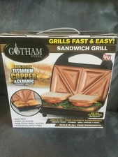 GOTHAM STEEL NON-STICK TITANIUM COPPER CERAMIC SANDWICH GRILL - NEW IN BOX 