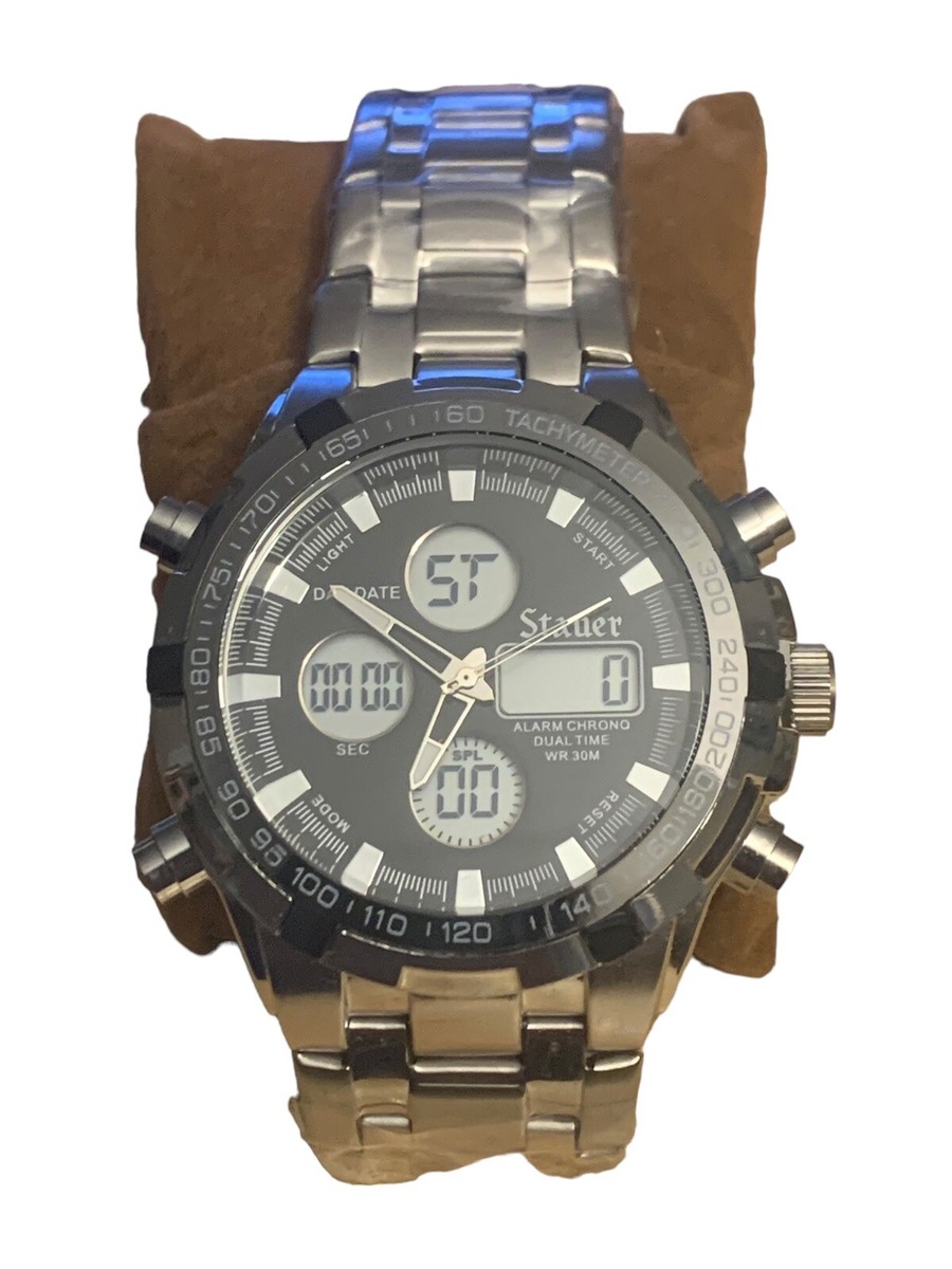 Polit Digital Watch Polit Watch Wr3atm Price Stauer Mens Adventurer  Chronograph WR Atm Brand New W/O Box