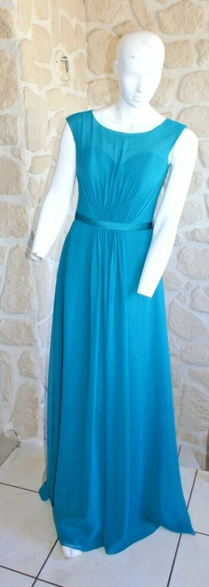 Robe cocktail turquoise petit 38 marque Point Mariage modèle