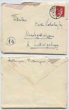 05643 - Brief - T&uuml;bingen 15.1.1945 nach Markgr&ouml;ningen - mit Inhalt