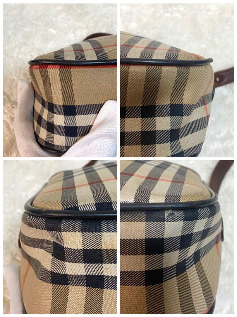 Burberry Nova Check Shoulder Bag Shadow Horse Canvas color Brown