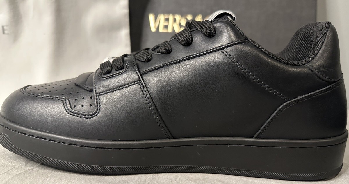 Versace Medusa Black Leather Sneakers Men's Size 39 (US 6