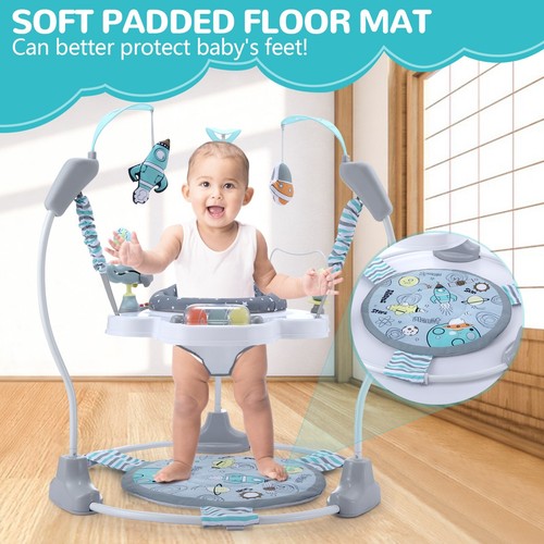 LADIDA Jumperoo Baby Bouncer Chair 360° Rotating Seat Activity Jumper Toy GREY - Picture 7 of 10