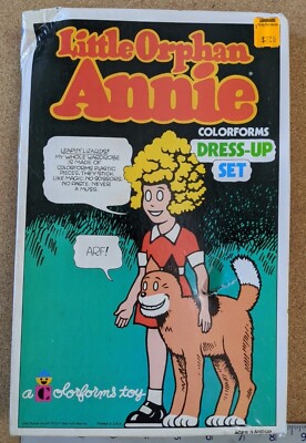 Vintage 1977 Little Orphan Annie Colorforms Dress-up Set New