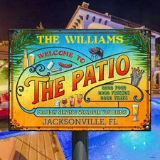 Personalize Patio Grilling Summer Decor, Vintage Metal Sign, Party Sign Outdoors