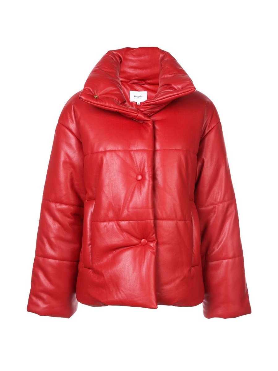 Nanushka Hide Faux Leather Puffer Jacket NWOT Size Medium $625