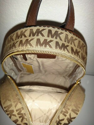 MICHAEL KORS Abbey MK Signature Jacquard MD Zip Backpack Bag  display picture 3